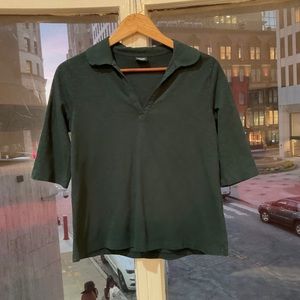 Pretty Teal TOAST Flattering and Modern Polo Top 100% Cotton XS NWOT!